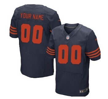Personalized Chicago Bearsized Blue With Orange Elite Jersey