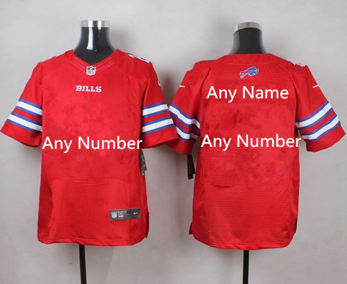 Personalized Men’s Bills Red Stitched NFL Rushized Elite Jersey