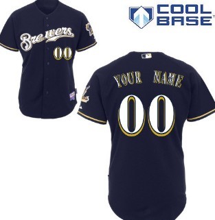 Personalized Youth’s Milwaukee Brewersized Navy Blue Jersey