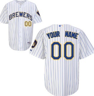 Personalized Youth’s Milwaukee Brewersized White Pinstripe Jersey