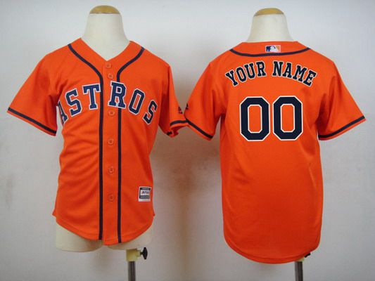 Personalized Youth’s Houston Astrosized Alternate Orange 2015 MLB Cool Base Jersey