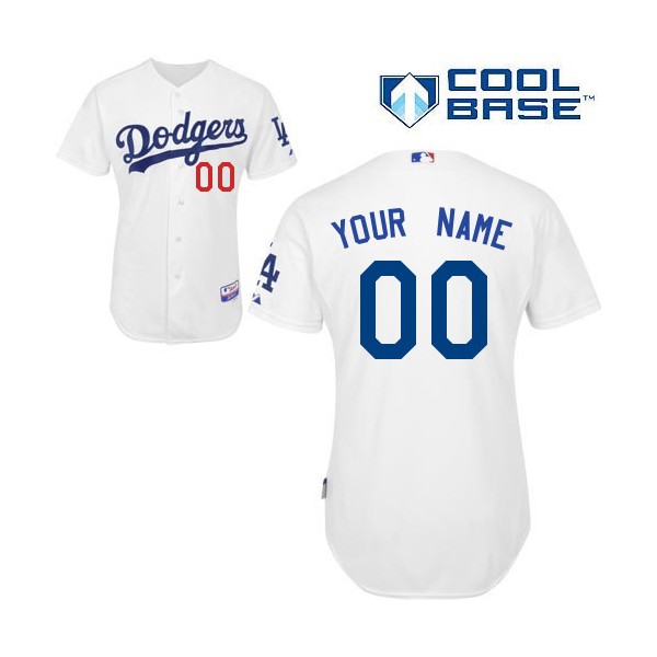 Personalized Youth Los Angeles Dodgersized Authentic White Home Cool Base MLB Jersey