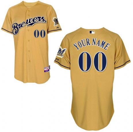 Personalized Women’s Milwaukee Brewersized Gold Jersey
