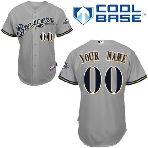 Personalized Women’s Milwaukee Brewersized Gray Jersey