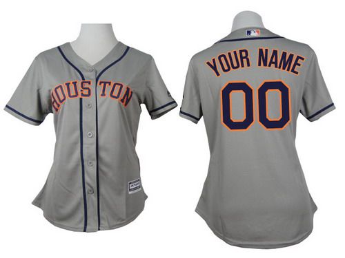 Personalized Women’s Houston Astrosized Gray Jersey