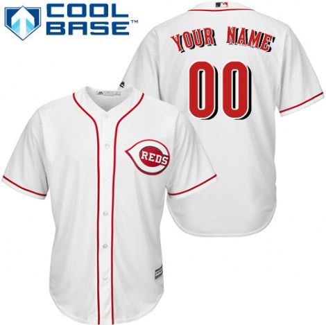 Personalized Women’s Cincinnati Reds Home Whiteized Jersey