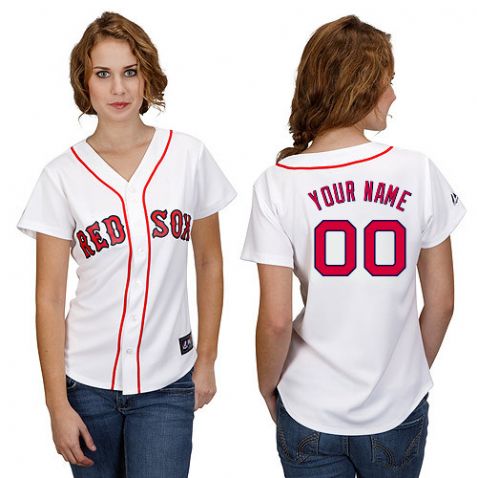 Personalized Women’s Boston Red Sox Whiteized Jersey