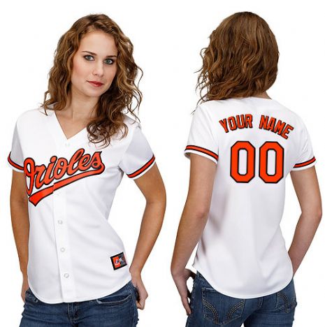 Personalized Women’s Baltimore Orioles Home Whiteized Jersey