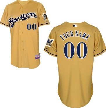 Personalized Men’s Milwaukee Brewersized Yellow Jersey