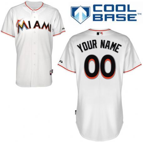 Personalized Men’s Miami Marlins Home Whiteized Jersey