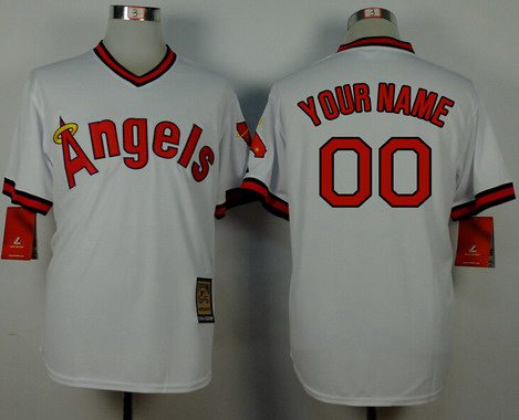 Personalized Men’s Los Angeles Angels White Throwbackized Jersey