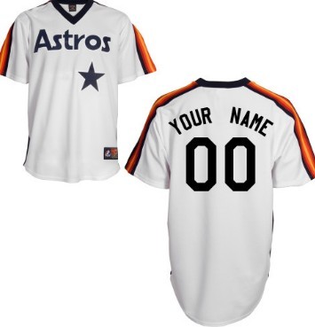 Personalized Men’s Houston Astrosized White Throwback Jersey