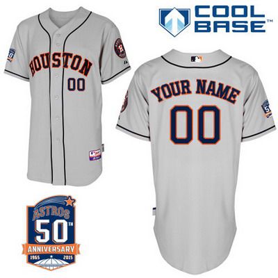 Personalized Men’s Houston Astrosized Road Jersey With Commemorative 50th Anniversary Patch
