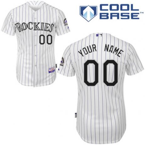 Personalized Men’s Colorado Rockies Home Whiteized Jersey