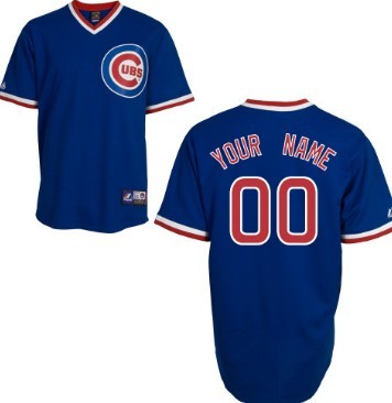 Personalized Men’s Chicago Cubsized Blue Throwback Jersey