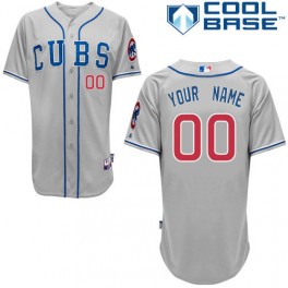 Personalized Men’s Chicago Cubsized Authentic Grey Alternate Road Cool Base MLB Jersey
