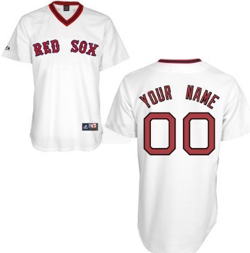 Personalized Men’s Boston Red Soxized White Throwback Jersey