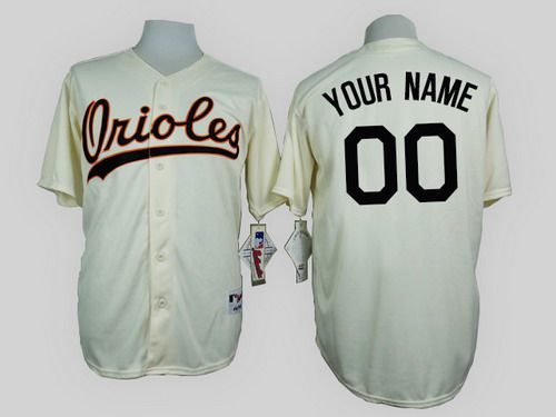 Personalized Men’s Baltimore Oriolesized 1954 Turn Back The Clock Cream Jersey