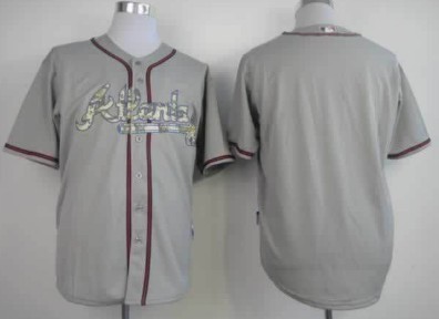 Personalized Men’s Atlanta Bravesized Gray With Camo Jersey