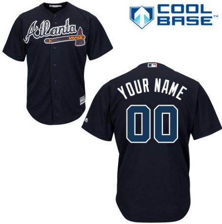 Personalized Men’s Atlanta Braves Navy Blueized Authentic Jersey