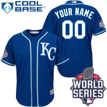 Personalized Men’s Kansas City Royalsized Royal Blue 2015 World Series Cool Base Jersey
