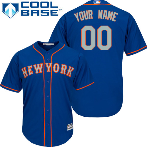 Personalized Men’s New York Metsized Blue With Gray