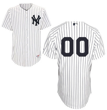 Personalized Men’s New York Yankees White Strips Authenticized Baseball Jersey