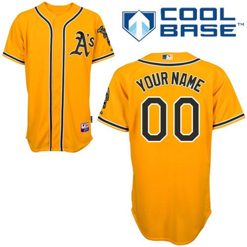 Personalized Men’s Oakland Athleticsized Yellow Jersey