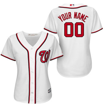 Personalized Women’s Washington Nationals Home Whiteized Baseball Jersey