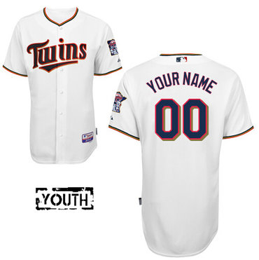 Personalized Youth Minnesota Twins Authenticized Home White Baseball Jersey Cheap