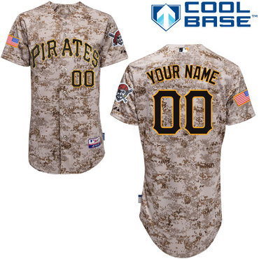 Personalized Youth Pittsburgh Pirates Camoized Authentic Stitched Jersey