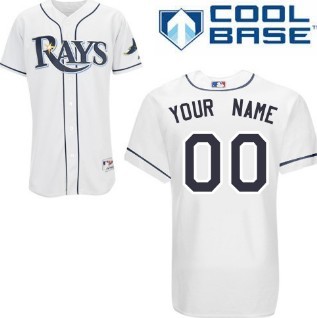 Personalized Youth Tampa Bay Raysized White With Navy Blue Jersey