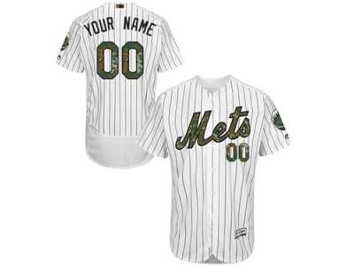 Personalized Men’s Majestic New York Metsized Authentic White 2016 Memorial Day Fashion Flex Base MLB Jersey