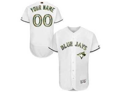 Personalized Men’s Majestic Toronto Blue Jaysized Authentic White 2016 Memorial Day Fashion Flex Base MLB Jersey