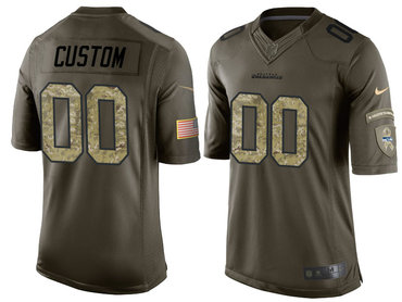 Personalized Men’s Seattle Seahawks Oliveized Camo Salute to Service Jersey