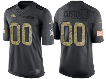 Personalized Men’s Denver Broncos Anthraciteized Camo 2016 Salute to Service Jersey