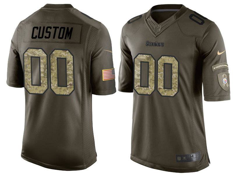 Personalized Men’s Pittsburgh Steelersized Camo Salute to Service Jersey