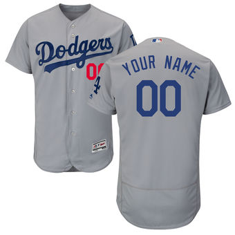 Personalized Dodgers Greyized Men Flexbase Jersey