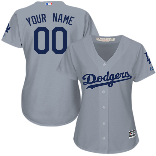 Personalized Dodgers Greyized Women Cool Base Jersey