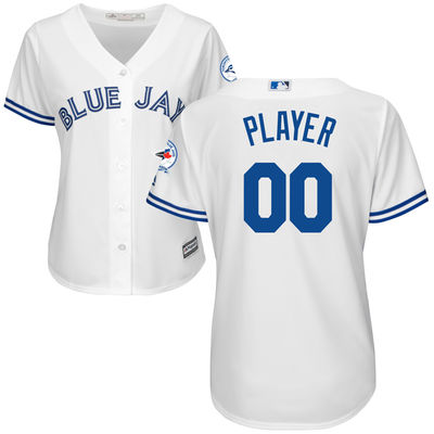 Personalized Women Blue Jays Whiteized New Cool Base Jersey