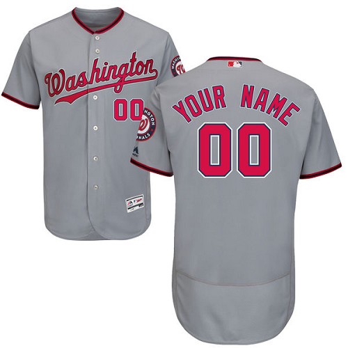 Personalized Washington Nationals Gray Men’sized Flexbase Jersey