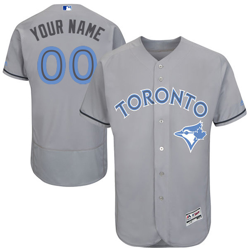 Personalized Toronto Blue Jays Gray Father’s Day Men’s Flexbaseized Jersey