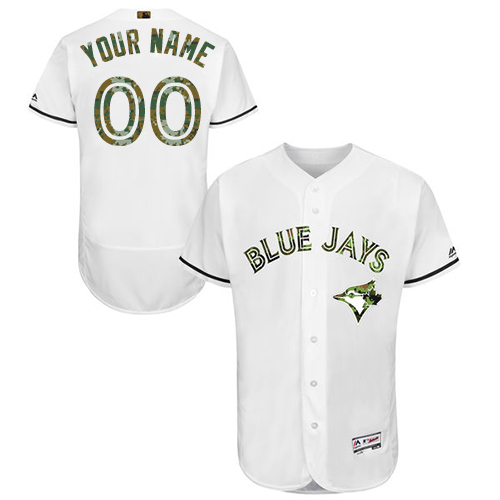 Personalized Toronto Blue Jays White Memorial Day Men’s Flexbaseized Jersey