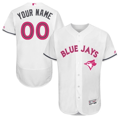 Personalized Toronto Blue Jays White Mother’s Day Men’s Flexbaseized Jersey