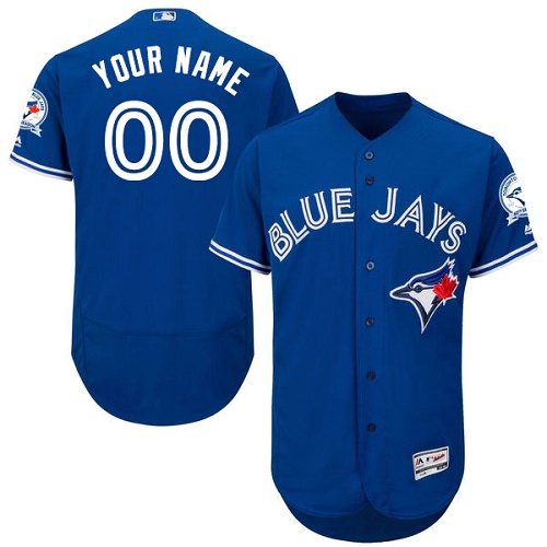 Personalized Toronto Blue Jays Blue With 40th Anniversary Patch Men’s Flexbaseized Jersey