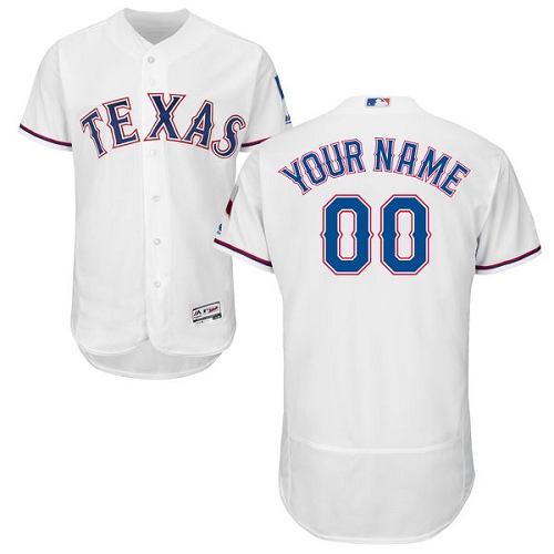 Personalized Texas Rangers White Men’sized Flexbase Jersey