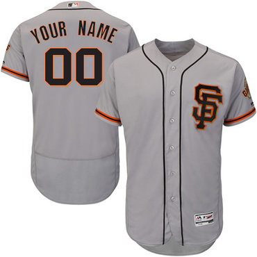 Personalized San Francisco Giants Gray Men’sized Flexbase Road 2 Jersey