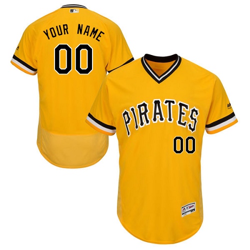 Personalized Pittsburgh Pirates Yellow Men’sized Throwback Flexbase Jersey