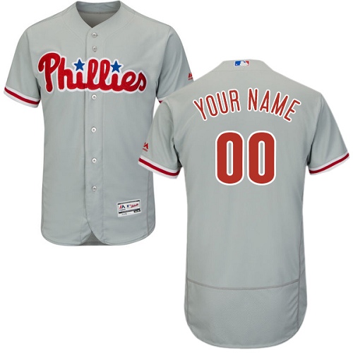 Personalized Philadelphia Phillies Gray Men’sized Flexbase Jersey