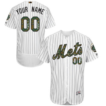 Personalized New York Mets White Memorial Day Men’s Flexbaseized Jersey